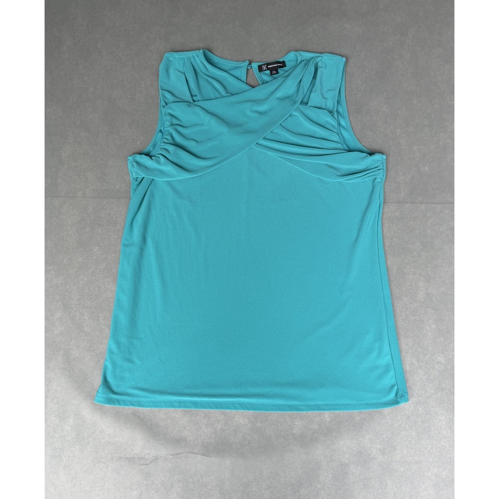 INC International Concepts Teal Crossover Draped Sleeveless Blouse XXL